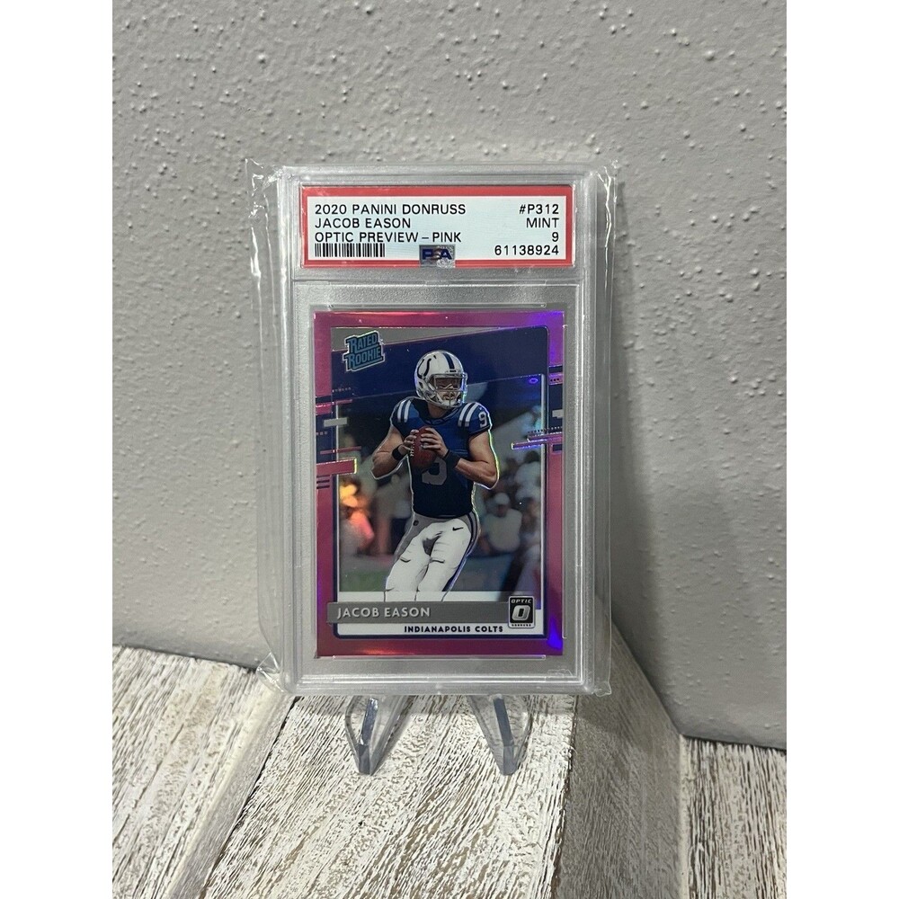 2020 Donruss Jacob Eason Optic Preview Pink #P312 Rated Rookie PSA 9 MINT Colts